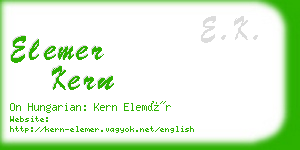 elemer kern business card